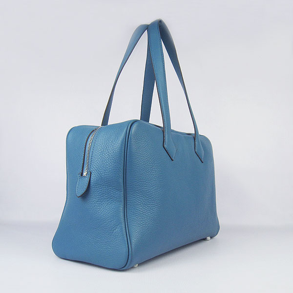 Best Replica Hermes Victoria Cowskin Leather Bag Blue H2802 - Click Image to Close